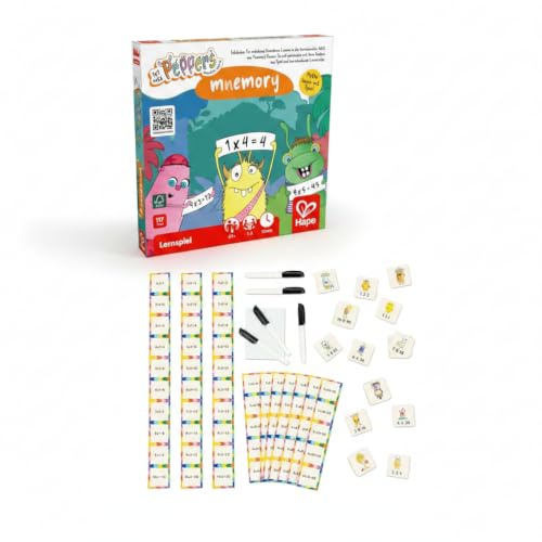 Hape Mormels & Peppers Mnemory – Lernspiel für Vorschule & Schule | Spannendes Mathematik Memo-Spiel zum Einmaleins ab 6 Jahren | Fördert Gedächtnis, Logik & Rechenfähigkeit | Mnemotechnik