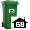 4 x Wheelie Bin Stickers Bin Numbers for Wheelie Bins Custom Wheelies Bins Numbers Stickers Personalised Number Sticker with House Number Street Name (Design 11)