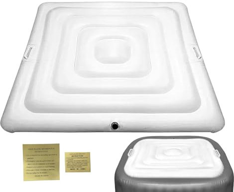 Copertura gonfiabile per vasca idromassaggio con manici, 160 cm, quadrata, per casa, giardino e terrazza