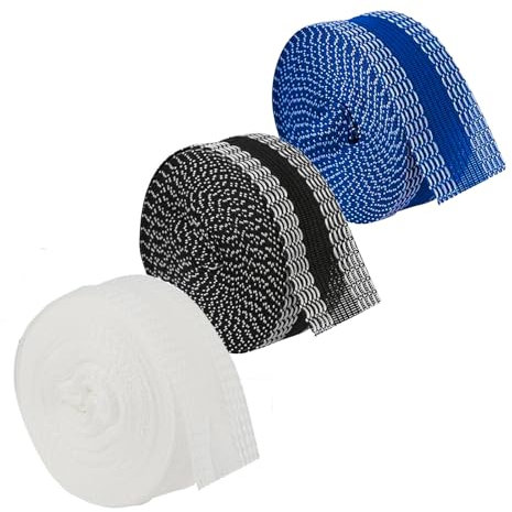 3 Pezzi Da 10 Metri Nastro Termoadesivo Per Tessuti, Orlo Svelto Termoadesivo, Striscia Autoadesiva Per Pantaloni Nastro Adesivo Hot Melt Per Pantaloni, Regolazione Dei Tessuti (Bianco, Nero, Blu)