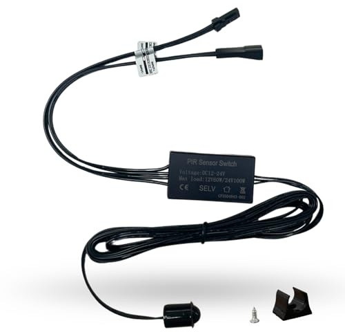 Evotrade Capteurs LED 12-24 V – Capteur de mouvement de porte (1-3 cm) ou capteur de proximité (1-3 m) Mini à encastrer ou surface jusqu'à 100 W (capteur de proximité, noir)