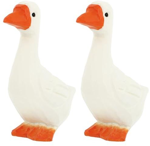 Waldgansfigur Weiß für Weihnachten Mottoparty | Kreative Gänsestatue, Elegante Dekofigur für Schlafzimmer, Charmantes Design, 2 Stück für Zuhause