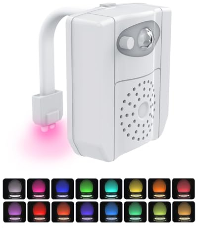 Maraiss 16-Color LED Toilet Night Light Inside Toilet - Motion Activated Toilet Seat Light with UV Sterilizer, Aromatherapy Function and Sensor, Ideal Xmas Stockings Gifts for Women Man