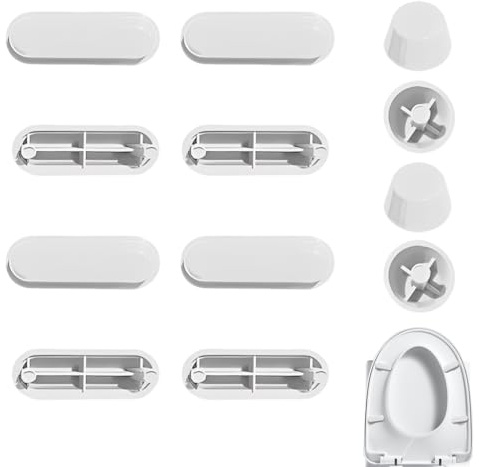 JRYXDS 12 Pezzi Gommini Per Copriwater Originale, Paracolpi Per Sedili Wc, Paracolpi In Plastica Per Copriwater, Universale Ammortizzatore Per Tampone Anti-Rumore Del Sedile Del Water, Bianco