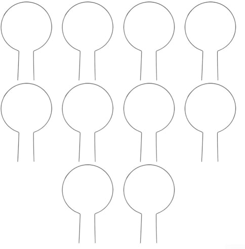 Lot de 10 treillis ronds en métal de 24,5 cm de diamètre pour plantes grimpantes en pot pour intérieur et extérieur