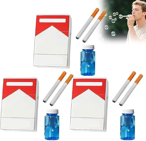 Seifenblasenspielzeug Zigarette, Seifenblasen-Stressabbau-Accessoire, Mini-Seifenblasenbläser, Seifenblasenstäbe, Blasen-Lösung, Blasen-Zigaretten, Stressabbau, Neuheit Geschenke für Partys