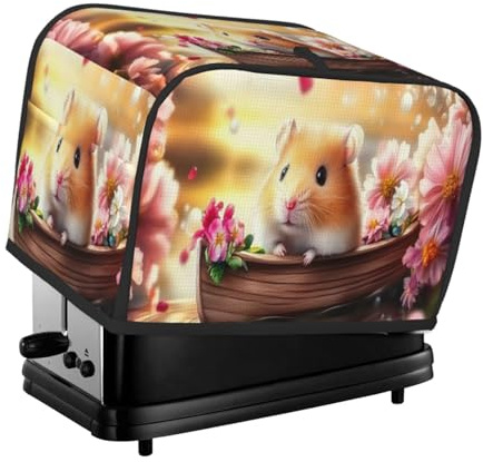 Kleines Boot, Blume, Maulwurf-Toaster-Abdeckung, 2 Scheiben, Küchen-Abdeckungen mit Taschen, Staub- und Fingerabdruckschutz