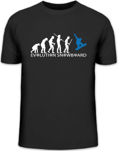Shirtstreet24, Evolution Snowboard 2.0, Wintersport Après Ski Herren T-Shirt Fun Shirt Funshirt, Größe: XXL,schwarz