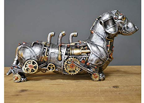 Steampunk Sausage Dog Miniature Dachshund Figure H: 18cm W: 31cm D: 9cm DI: 6582