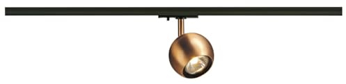 SLV LIGHT EYE® 90 | LED Hochvolt-Stromschiene 1Phasen, Schienenleuchte, Schienensystem, Leuchte für Wohnzimmer, Bar, Esszimmer | GU10, kupferfarben, inkl. 1 Phasen-Adapter