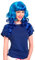 Folat 26712 Knallblaue Perücke mit Locken, womens, Blau, One Size