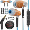 Symphonized® Auricolari con Filo e Microfono, bassi da 8 mm, suono 3D in legno di Bubinga, cuffie in ear cancellazione attiva del rumore, Jack 3,5 mm, controllo del volume per cellulare, PC e tablet.