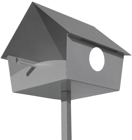 Radius Piep Show XXL- Vogelhaus, Vogelfutterstation aus Aluminium & Stahl für Garten & Terrasse, inkl. 3m Stahlseil, vielseitig als Vogeltränke oder Kunstobjekt nutzbar