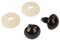 Rayher 8911105 Kunststoff Sicherheitsaugen, zum Stecken, 12 mm ø, Btl. 10 Stück, mit Unterlegscheiben, dunkelbraun, Tieraugen, Teddyaugen, Puppenaugen