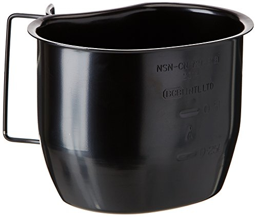 VITAMINFATE Bushcraft Campingbecher BCB Crusader Cup Canteen, Feldflaschenbecher, kann auch als Kochtopf verwendet Werden schwarz schwarz