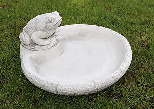 Beton Gartenfigur Vogeltränke Motiv Frosch H 18 cm Dekofigur Wassertränke Tierprodukt