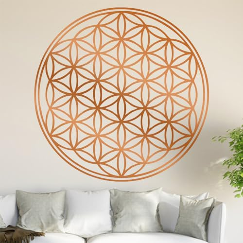 Kiwistar Blume des Lebens - Baum Wandtattoo in 6 Größen - Wandaufkleber Wall Sticker - Dekoration, Küche, Wohnzimmer, Schlafzimmer, Badezimmer (30 x 30 cm, 92_Kupfer)