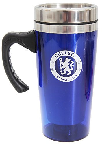 Chelsea FC Official Aluminum Football Crest Travel Mug (One Size) (Blue) by Chelsea F.C.
