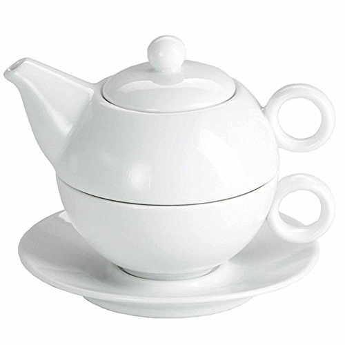 Moonlight Tea for One Teapot and Cup Set 8.8oz / 250ml - White Porcelain Tea Pot Set
