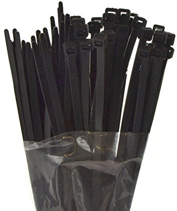 75pc Zip Ties 200mm x 4.5mm Black Cable Ties Wrap Wire Lock Ties TE949