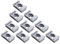10er Set Pfostenklammer für Doppelstabmatten-Zaun | silber | Kunststoff | Auflagebock | Mattenhalter | Klammer | Klemmplatten | zur Befestigung von Gittermatten an 4 x 6 cm Zaun-Pfosten