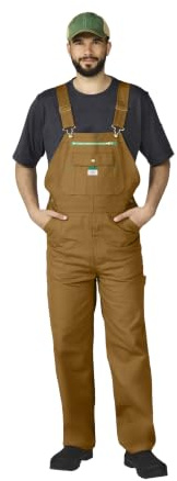 Walls Herren Duck Bib Overalls, Pecan, 42W / 28L