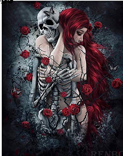 5d Diamant Painting Kit DIY Halloween Stil Handgemachtes Klebebild mit Digitale Sets Kreuzstich Wanddekoration (46 * 36CM)