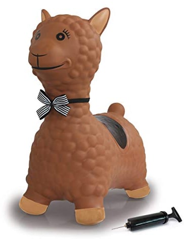 Hüpftier Lama mit Pumpe, BPA-Frei, bis 50 kg, fördert den Gleichgewichtssinn und die motorischen Fähigkeiten, robust und widerstandsfähig, pflegeleicht