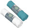 BabyCalin - 2er Set Spannbettlaken Tropisches Blau/Weiß 70x140x17cm