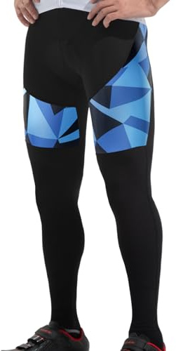 Santic Radlerhose Herren Gepolstert Lang Fahrradhose Herren Lang mit Sitzpolster Radhose Lang mit Polster Herren