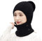 YJZQ 3 in 1 Damen Strickmütze Fliegermütze mit Ohrenschutz Schal, Winter Bommelmütze Mädchen Beanie Mütze Wintermütze mit Fell-Bommel Wintermütze mit Plüschfutter Warm Ski Mütze