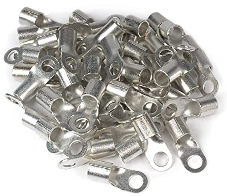 ERKO Ringkabelschuhe Set 100 Stück 1,5 ÷ 2,5mm² M6 Professionalle kupfer, galvanisch verzinnt, nach DIN 46234, Ohne Isolierung für Mehraderkabel Cu, schützt elektrische Verbindungen