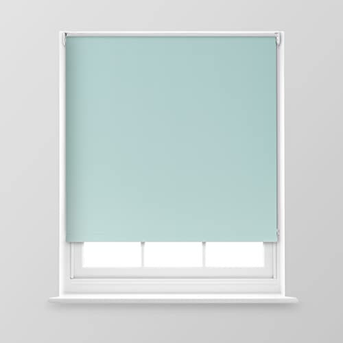 A.Unique Home Premium Trimmable Thermal Blackout Roller Window Blind in a Variety of Colours and Sizes Ideal for any Room - 2FT - Duck Egg - 60cm (W) x 170cm (L) | 23.6 (W) x 66.9 (L)