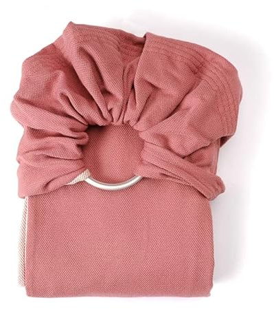 NéoBulle - Sling Sergé Brisé - Portage en Écharpe sans Nœud - Installation Facile - Léger et Confortable, en Coton Bio - 100% Fabriqué en France - De la Naissance à 3-4 Ans, Terracotta