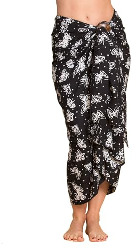 PANASIAM Sarong Tuch - L & XXL Pareo Tuch blickdicht - Lunghi Strandtuch | für Damen & Herren, als Wickelrock oder luftiges Strandkleid, leichtes Bikini Cover-up, handgefertigtes Unikat, Wandbehang
