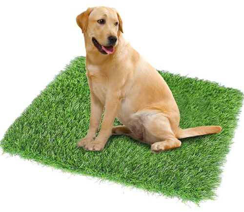 GLOBREEN Thick Artificial Grass Pee Pads for Large Dogs, 45 x 32 Puppy Pets Fake Turf Grass Patch Potty Training, High Drainage