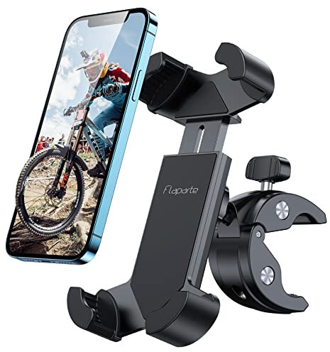 Flaparte Bike Phone Holder, 360°Rotatable Adjustable Detachable Motorbike Phone Holder, Bike Phone Mount with Silicone Protection, Compatible with iPhone, Samsung, Huawei, 4.5-7.0 Inches