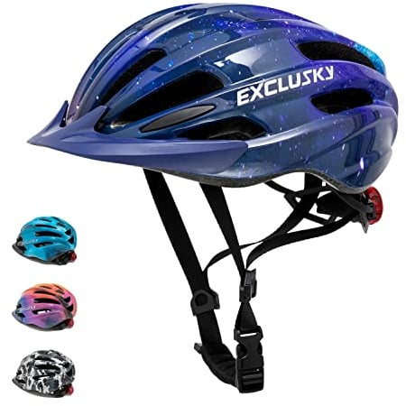 Exclusky Fahrradhelm Kinder Jungen 50-57CM Kinder Fahrradhelm mit Licht Kinder Fahrradhelm mit Visier Fahrradhelm Mädchen Mehrere Belüftung Helm Kinder 5-13 Jahre