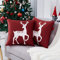 CAROMIO Weihnachtskissenbezug,Dekorativer Samt Dekokissenbezug für Wohnzimmer Schlafzimmer Sofa,Weiche Kissenhülle,Rot,50x50cm,2er Pack