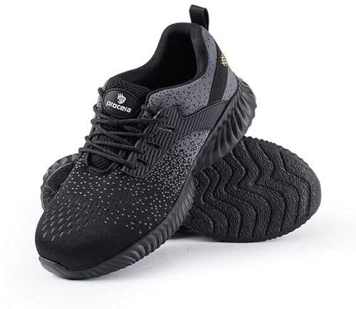 PROCERA Arbeitsschuhe S1 Herren Sicherheitsschuhe Leicht Atmungsaktiv Sportlich Schutzschuhe mit Stahlkappen, Antistatische, rutschfest, Farbe: Grau, Größe: 41
