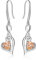 Geburtsstein Unendlich Ohrringe für Damen- Qings 925 Sterling Silber November Topas Citrin Unendlichkeit Herz Zirkonia Baumeln Tropfen Edelstein Ohrstecker Weihnachten Geburtstag Infinity Schmuck
