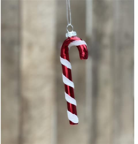 Weihnachtskugel 'Zuckerstange' - Christbaum-Hänger, L. 12.0cm W. 4.1cm H. 1,3cm, Glas - 1 Stück
