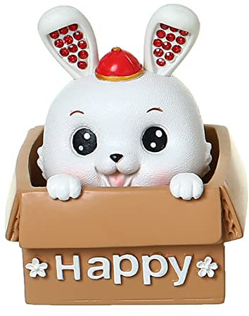 Wackeldackel fürs Auto Cartoone Kaninchen Figur niedliche Wackelfigur Auto Wackelkopf Puppe Schreibtisch Deko Kaninchen Statue Ornamente Innenraum zubehör