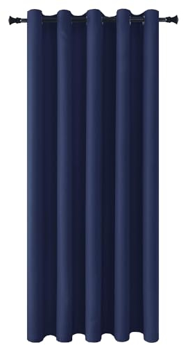 DWCN Vorhänge Dunkelblau Raumteiler,H213xB203cm,Extra Breite Vorhänge Raumtrenner Hängend Blickdicht Thermovorhang Kälteschutz Gardinenschals Lärmschutz für Büro,Schlafzimmer,Wohnzimmer,1 Stück