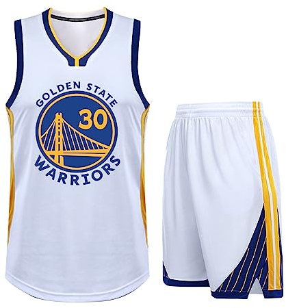 2-Teiliges Kinder/Erwachsene Basketball Jersey,Kinder/Erwachsener Basketball Jersey & Basketball Shorts,Kinder/Erwachsener ärmelloses Atmungsaktives Basketball T-Shirt Weste und Shorts Weiß M