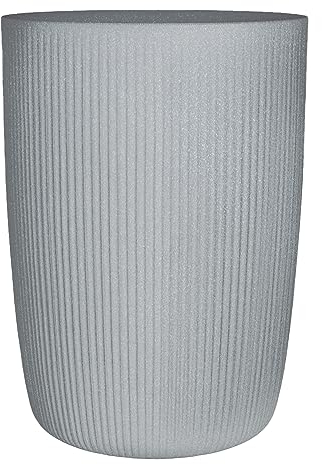 Scheurich Linetto High 54, Hochgefäß/Blumentopf/Pflanzkübel, rund, Farbe: Stony Grey, hergestellt mit recyceltem Kunststoff, 10 Jahre Garantie, für den Außenbereich
