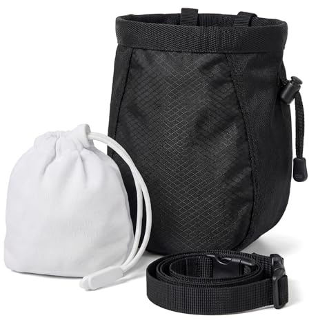 YERGOFE Climbing Chalk Bag for Rock Climbing - with Chalk Ball - Adjustable Black Chalk Bag Bouldering for Rock Climbing Equipment