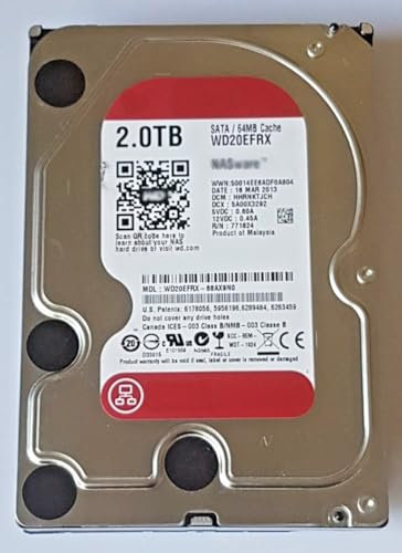Disco rigido SATA WD20EFRX-68AX9N0 da 2 TB NAS 5400 rpm 64 MB 3.5