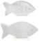 Logbuch-Verlag 2 Fische Figuren grau aus Beton modern Dekofische zum Hinstellen Maritime Deko Badezimmer Hotel 16-20 cm