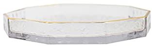 Assiette En Verre Assiettes À Dîner Plats En Verre Doré Salade Créative Bol À Dessert Aux Fruits (Couleur: Transparent, Taille: 24 Cm * 2,8 Cm) (Transparent 24 Cm * 2,8 Cm) (Transparent 16,5 Cm * 2,5